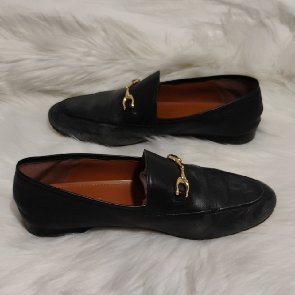 (#209) SALE! Coach Haley Black & Gold Loafers Sleek Design Sz.7.5 - Picture 12 of 14